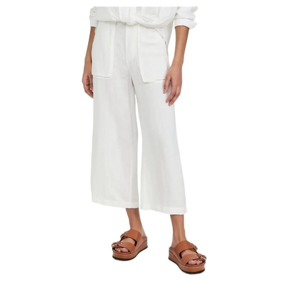 Young fabulous and broke Capri linen pants, size small casual travel pockets - Picture 2 of 8